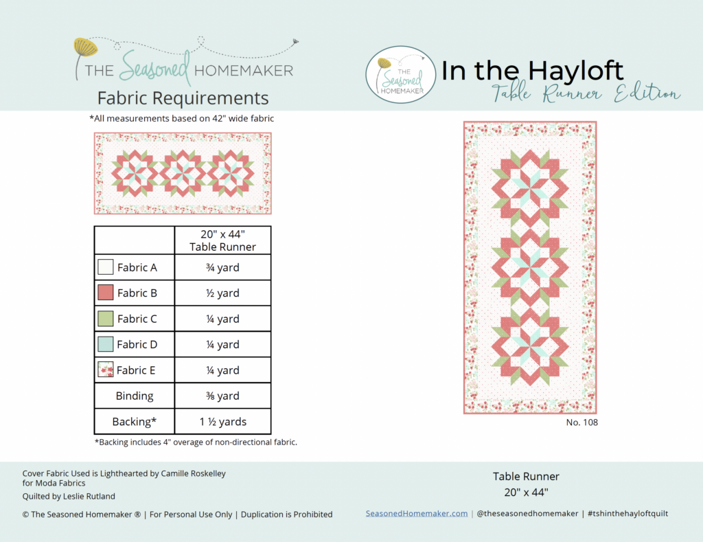 In the Hayloft Quilt Pattern Table Runner image